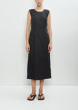 Linen Back Button Dress