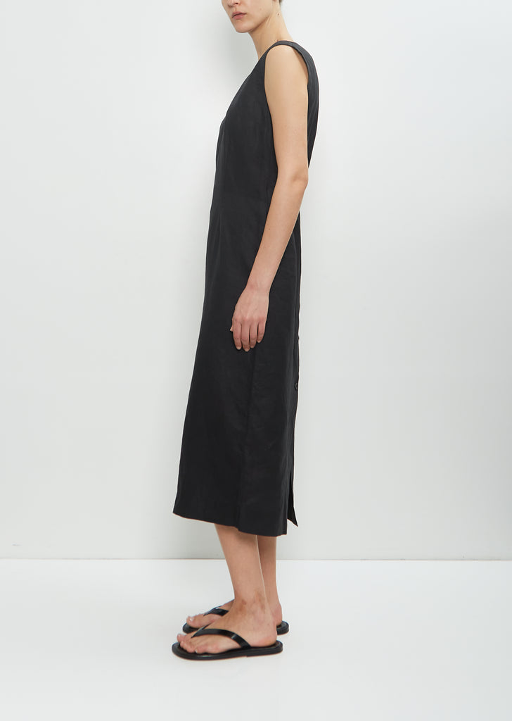 Linen Back Button Dress