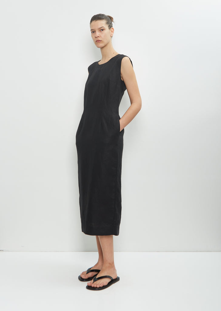 Linen Back Button Dress