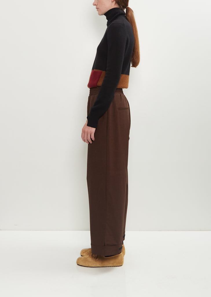 Wool Adjustable Cuffs Trousers