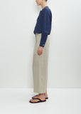 Linen Pleated Front Cropped Trouser