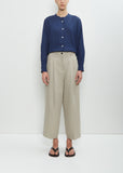 Linen Pleated Front Cropped Trouser