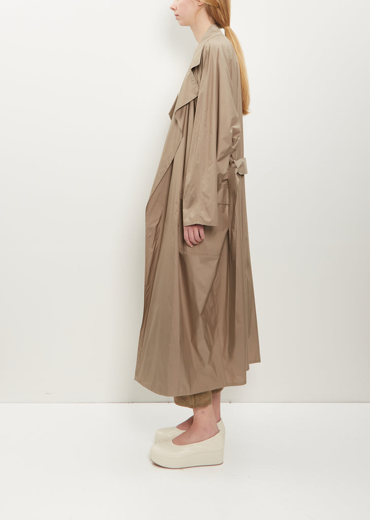 Nylon Oversized Trench Coat — Tortora