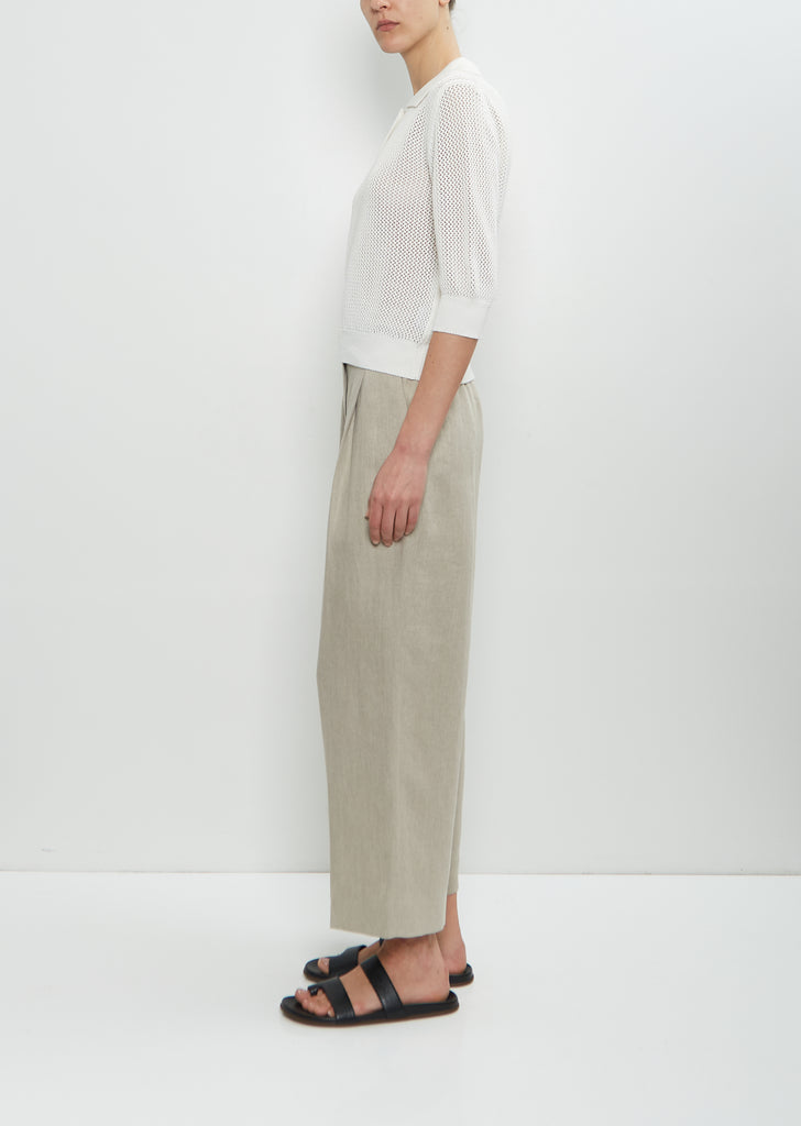 Cotton Cashmere Pointelle Polo Shirt