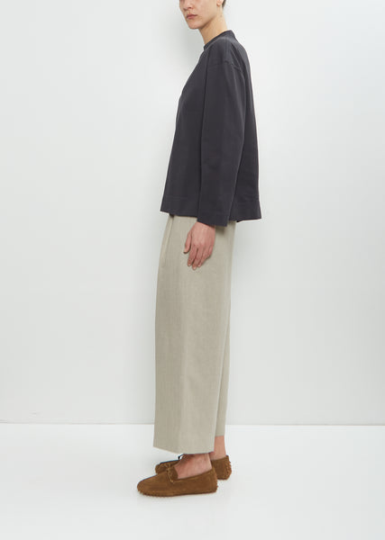 Organic Cotton Smock Neck T-Shirt — Off Black – La Garçonne