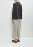 Organic Cotton Smock Neck T-Shirt — Off Black