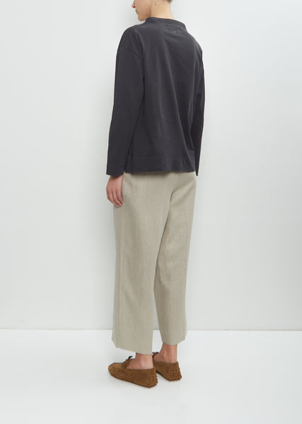 Organic Cotton Smock Neck T-Shirt — Off Black – La Garçonne