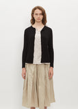 Round Neck Cashmere Silk Cardigan — Black