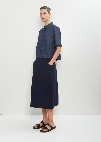 Cotton Linen Cropped Uniform Shirt – La Garçonne