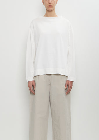 Organic Cotton Smock Neck T-Shirt — Off White