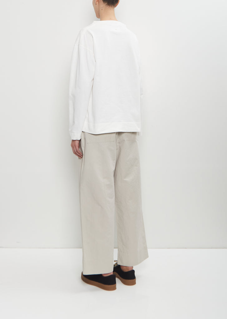 Organic Cotton Smock Neck T-Shirt — Off White