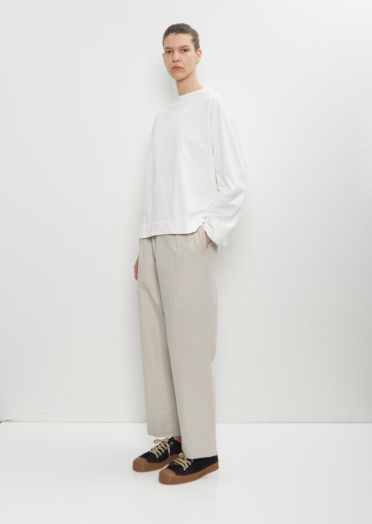 Organic Cotton Smock Neck T-Shirt — Off White