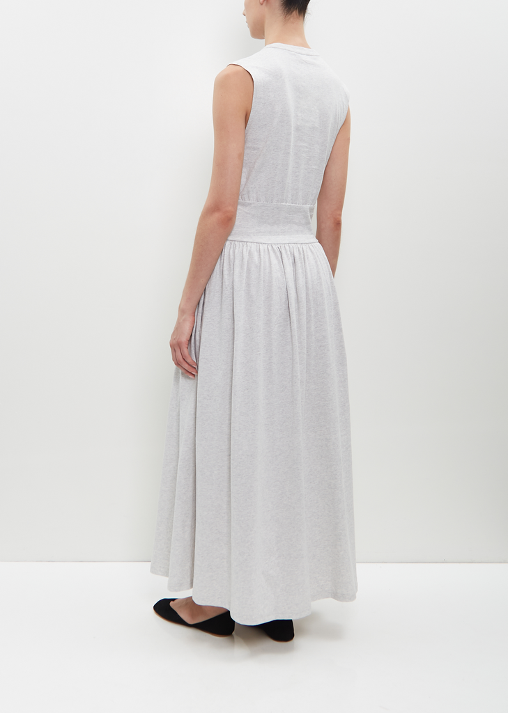 Sleeveless Cotton Tee Dress — Pale Grey Mélange