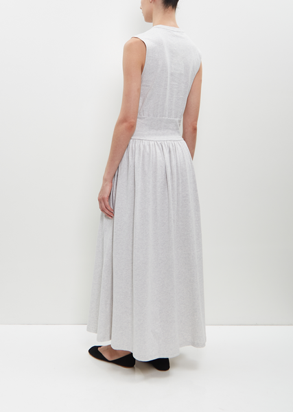 Sleeveless Cotton Tee Dress Pale Grey Mlange La Garonne Sleeveless Cotton Tee Dress Pale Grey Mlange La Garonne