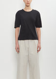 Cotton Linen Simple T-Shirt — Black