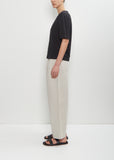 Cotton Linen Simple T-Shirt — Black