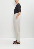 Cotton Linen Pleated Crop Trouser