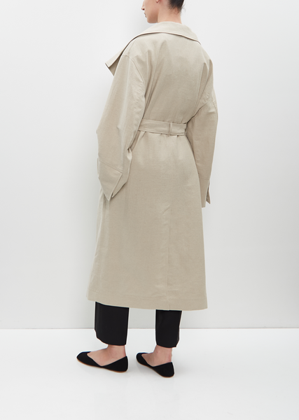 コート TOTEME Woman Coat Beige 243WRO3318FB0196 044 Linen trench coat TOTEME 243WRO3318FB0196 044 - Ancote