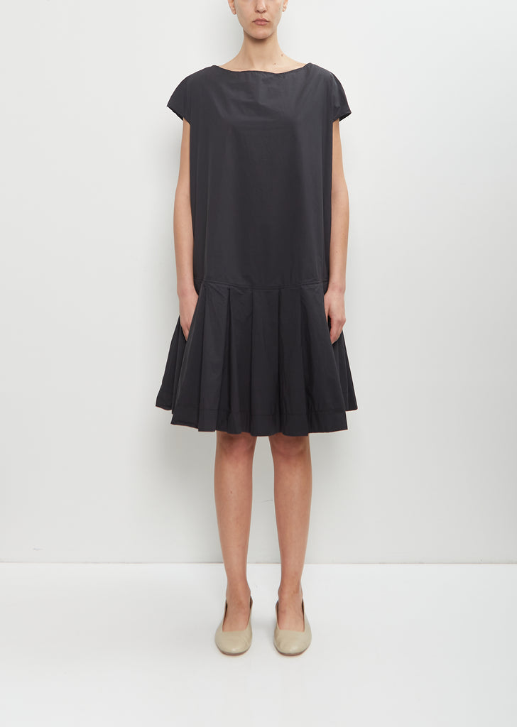 Tissue Cotton Low Waisted Dress — Black