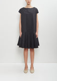 Tissue Cotton Low Waisted Dress — Black