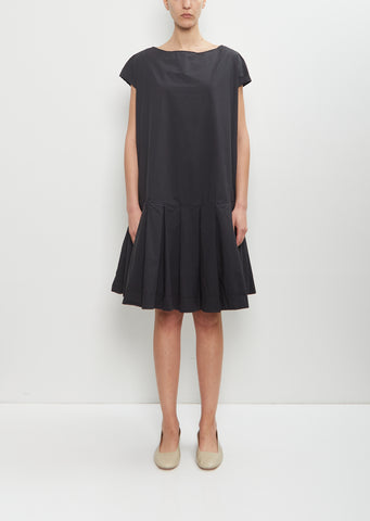 Tissue Cotton Low Waisted Dress — Black