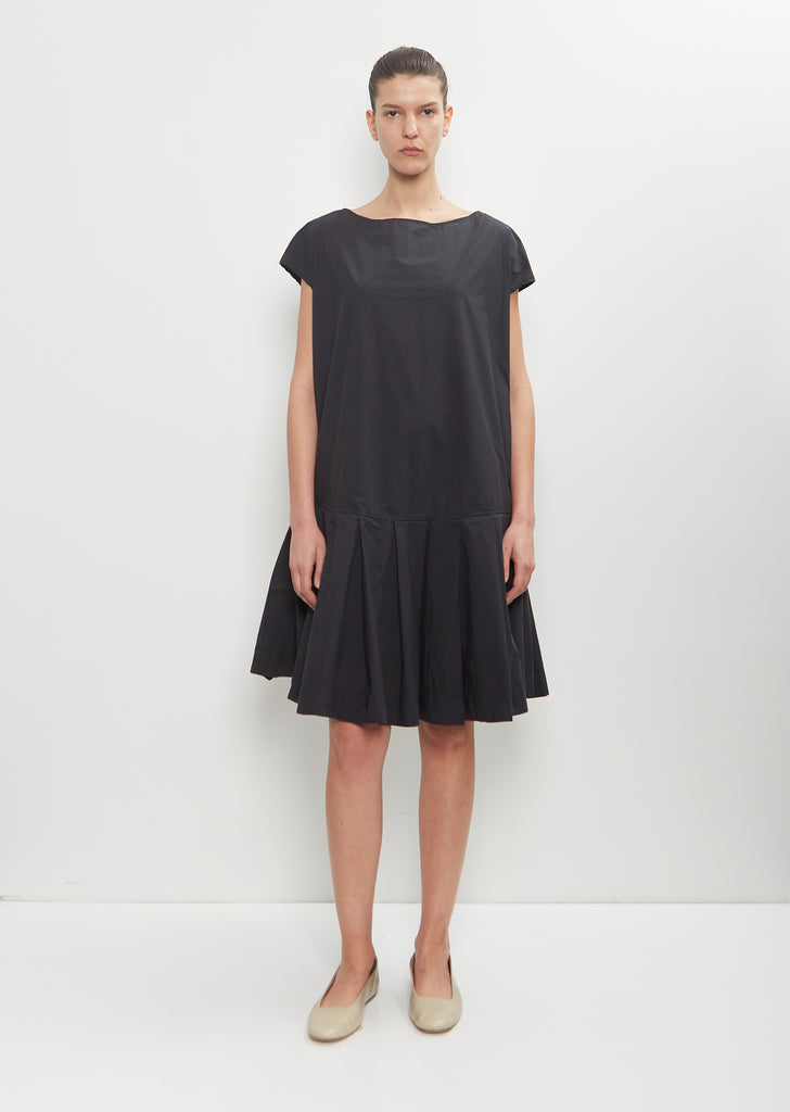 Tissue Cotton Low Waisted Dress — Black