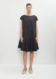 Tissue Cotton Low Waisted Dress — Black