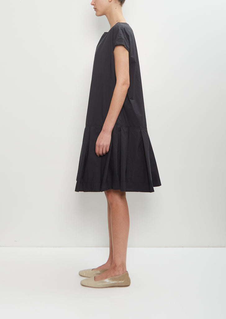 Tissue Cotton Low Waisted Dress — Black