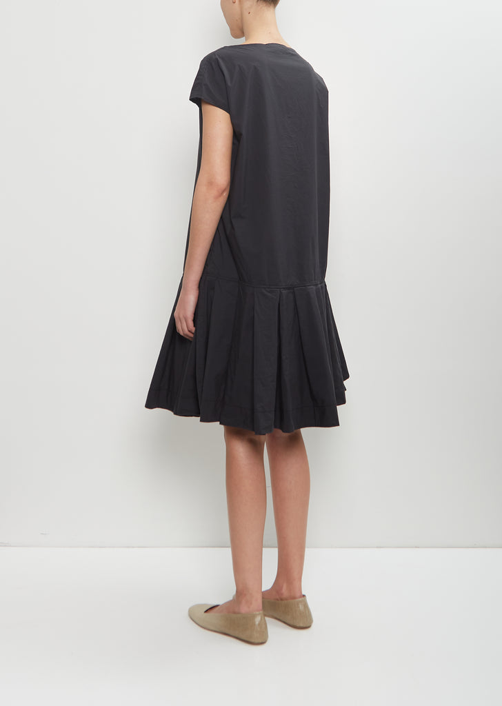 Tissue Cotton Low Waisted Dress — Black