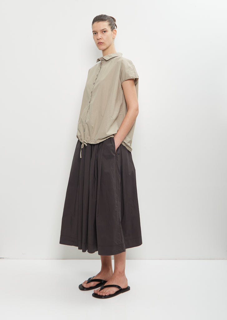 Tissue Cotton Short Sleeve Shirt — Stone