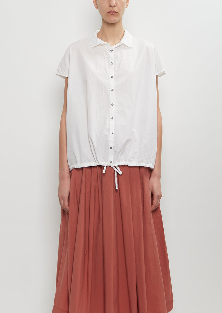 Tissue Cotton Short Sleeve Shirt — Milk