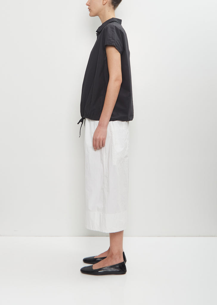 Tissue Cotton Short Sleeve Shirt — Black