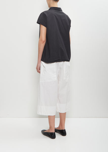 Tissue Cotton Short Sleeve Shirt — Black – La Garçonne