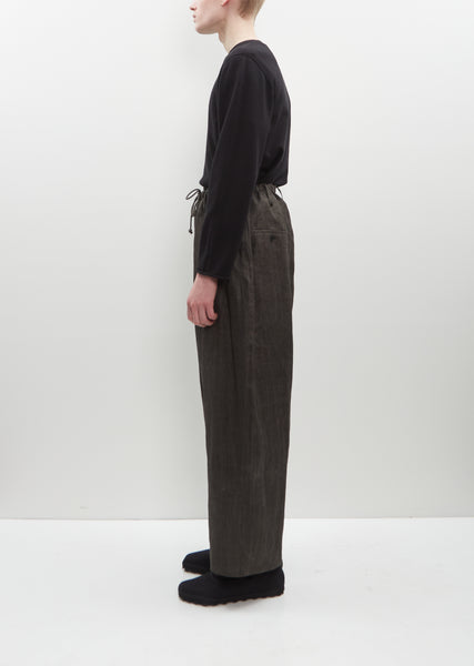 Linen Drawstring Wide Trouser – La Garçonne