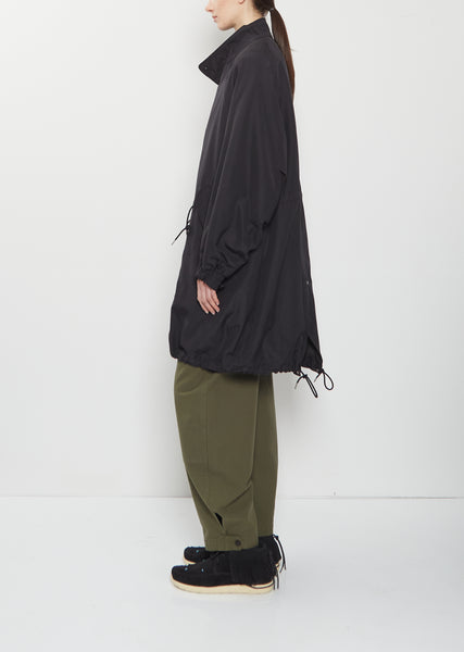 Six-Five Fishtail Silk Wool Parka — Black – La Garçonne