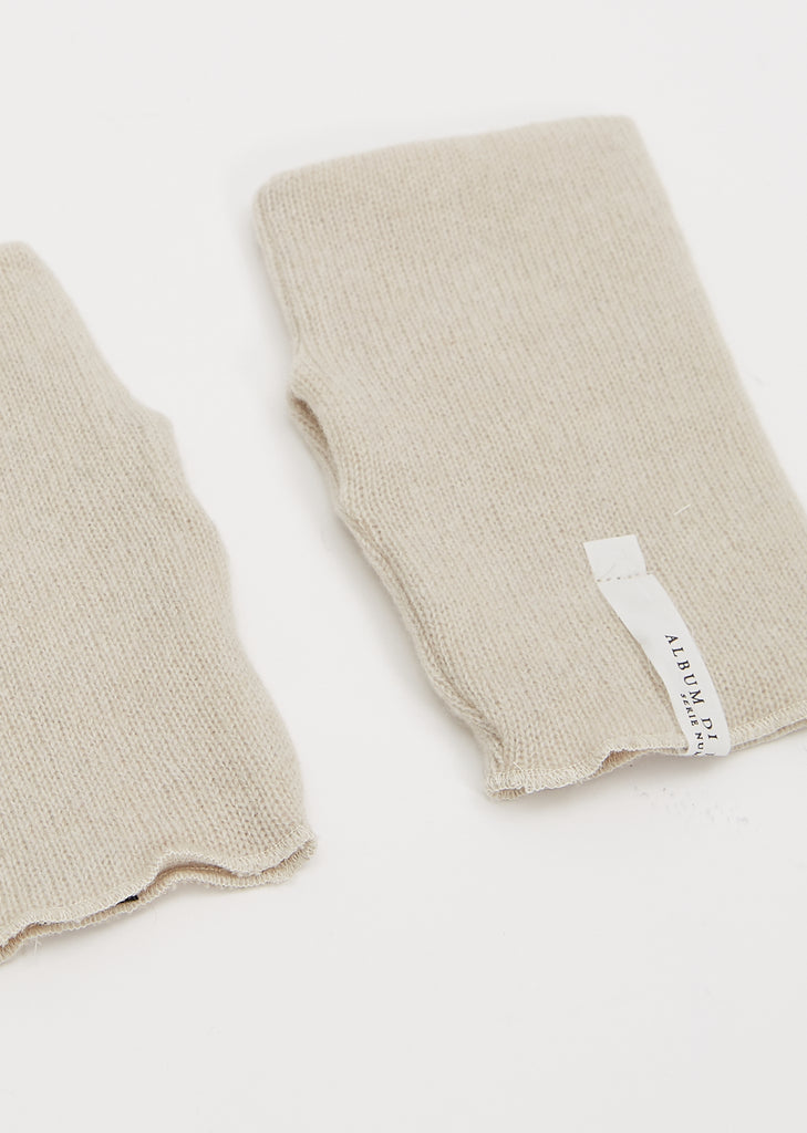 Short Fingerless Cashmere Gloves — Fog