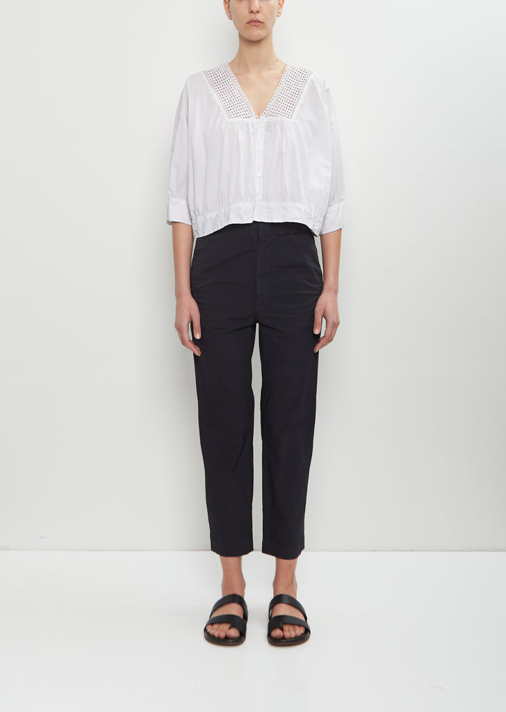 Cotton Blend Narrow Easy Trousers