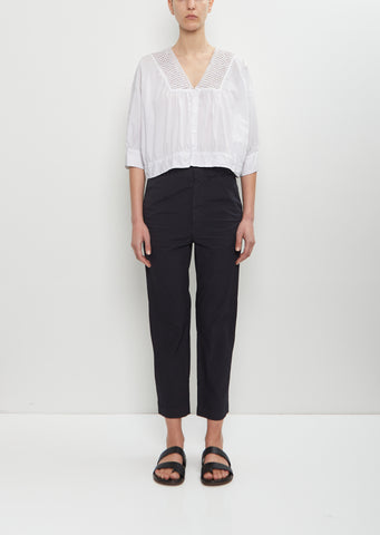Cotton Blend Narrow Easy Trousers