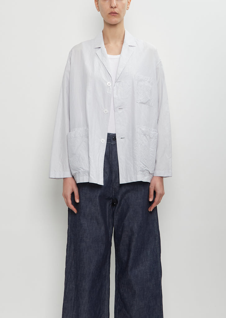 Cotton Silk Atelier Jacket — Smoke Sax Blue