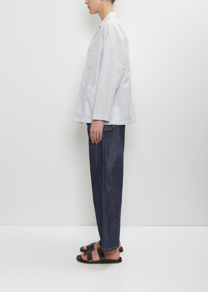 Cotton Silk Atelier Jacket — Smoke Sax Blue