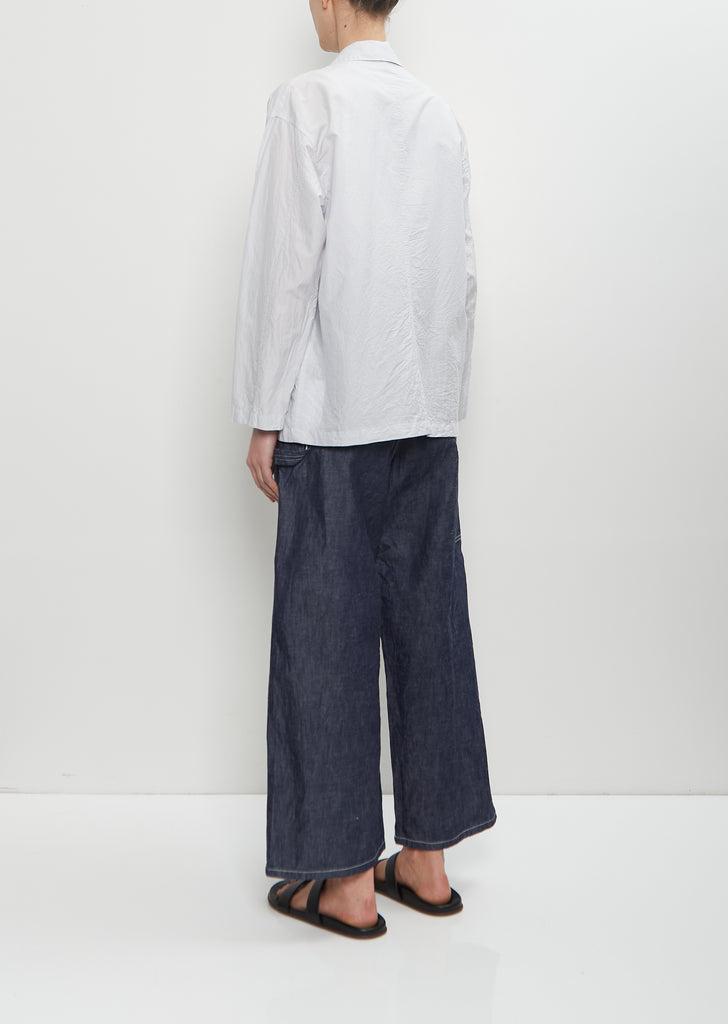 Cotton Silk Atelier Jacket — Smoke Sax Blue