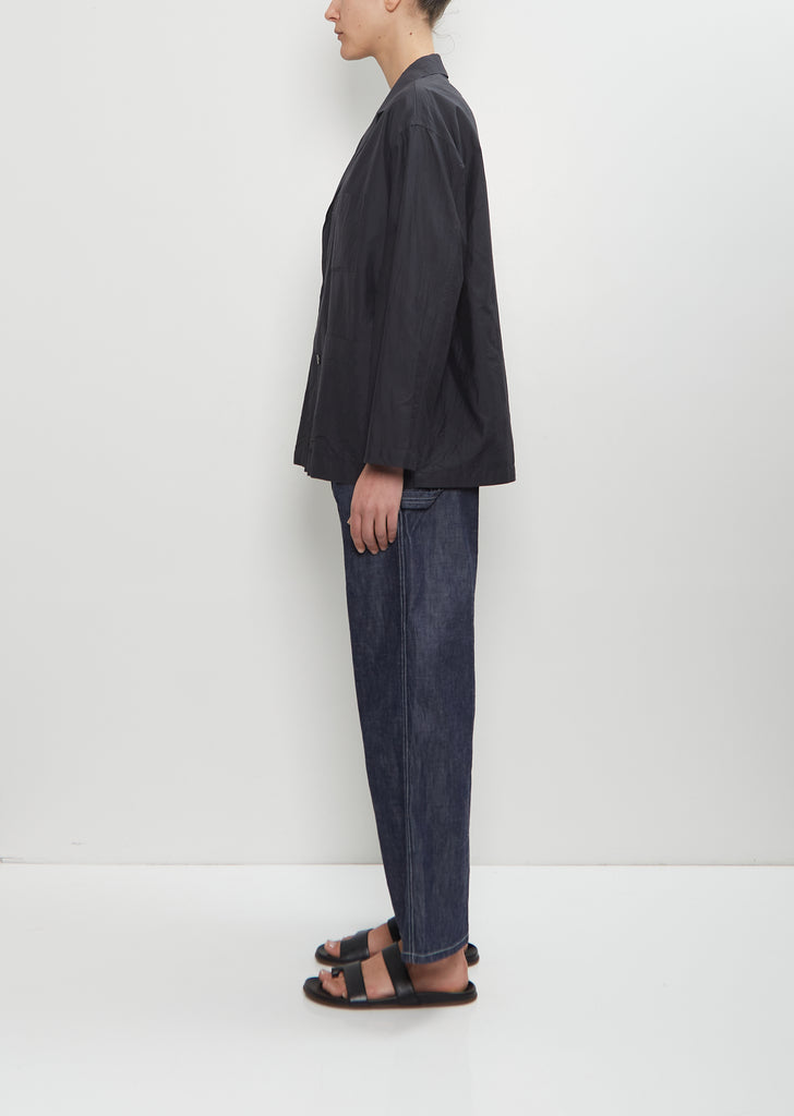 Cotton Silk Atelier Jacket — Black Navy
