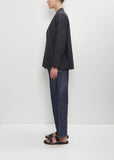 Cotton Silk Atelier Jacket — Black Navy