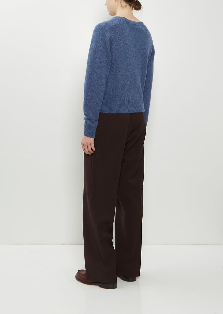Classic Crewneck Cashmere Sweater — Blue Melange