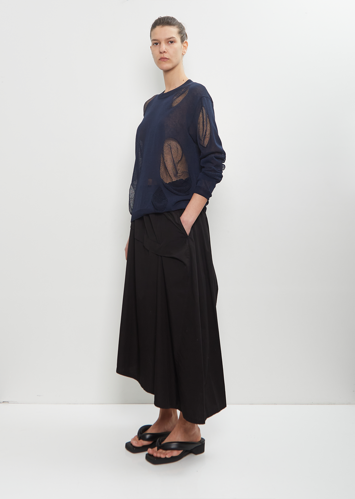 Cotton Flax Open Knit Sweater
