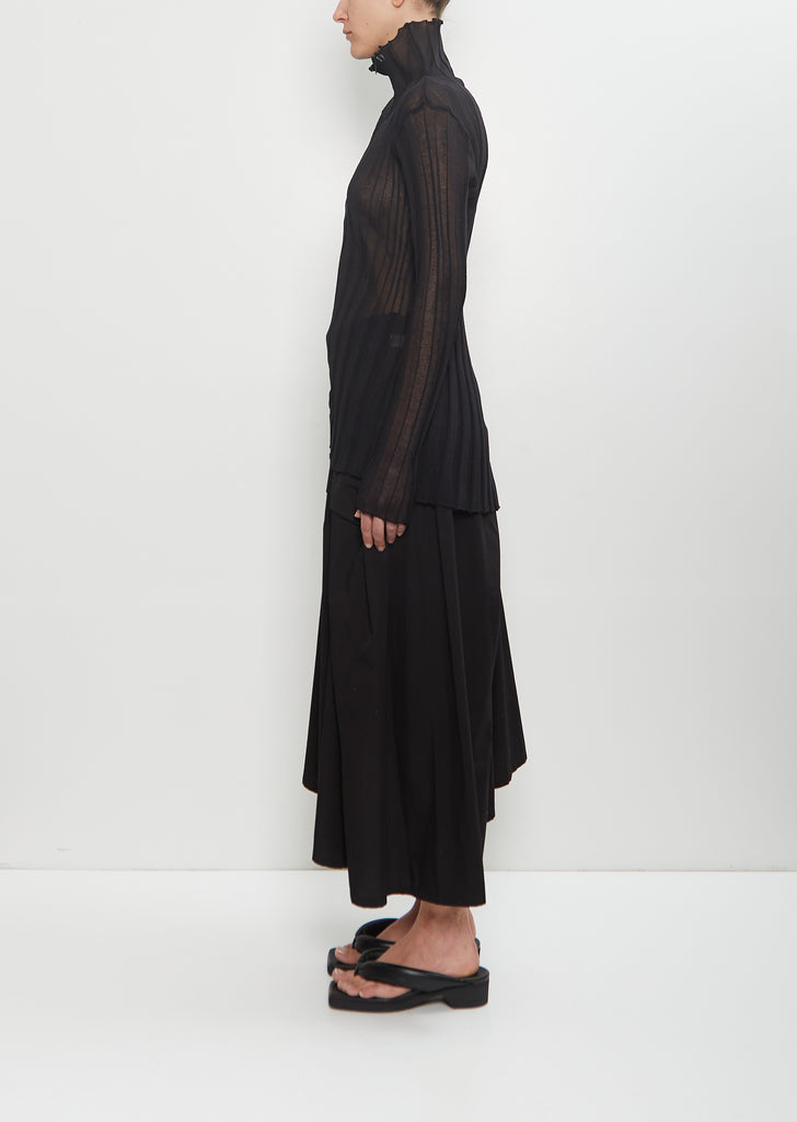 Sheer Knit Zip Cardigan