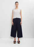 Cotton Front Tucked Wide Pant