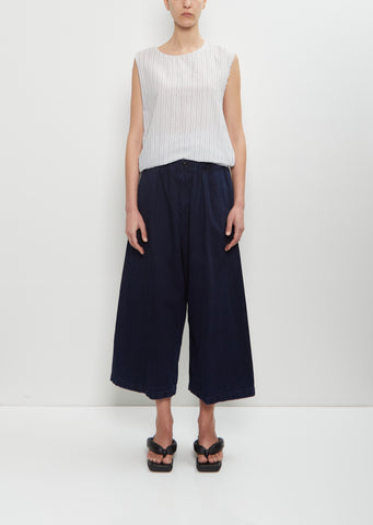 Cotton Front Tucked Wide Pant