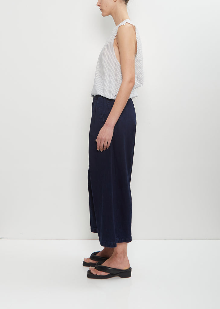 Cotton Front Tucked Wide Pant