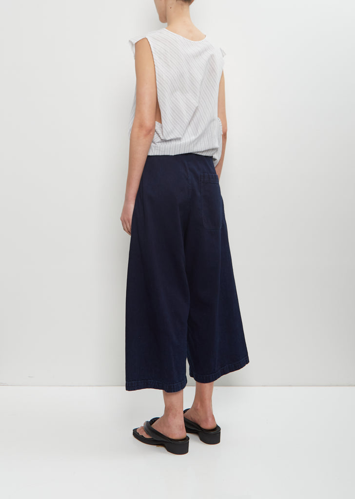 Cotton Front Tucked Wide Pant